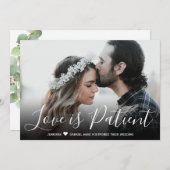 Liefde is Geduldig Uitgestelde Trouwkaart Aankondi Kaart (Voorkant / Achterkant)