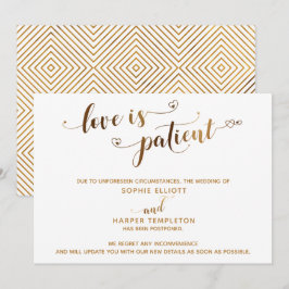 Liefde is Geduldig Uitgestelde Trouwkaart Goud Sch Kaart