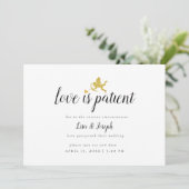 Liefde is Geduldig Uitstel Bericht Save The Date (Staand voorkant)