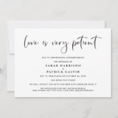 Liefde is Geduldig Uitstel Trouwen Elegant Aankondiging (Voorkant)