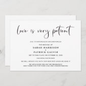 Liefde is Geduldig Uitstel Trouwen Elegant Aankondiging (Voorkant / Achterkant)