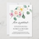 Liefde is geduldig uitstellen huwelijk eucalyptus kaart (Voorkant)