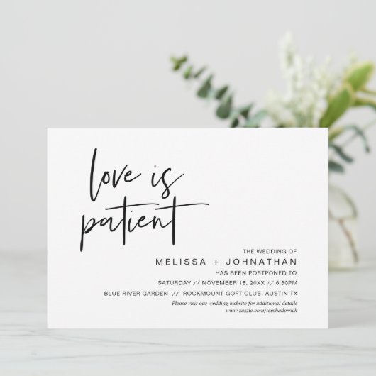 Liefde is geduldig, Verander onze trouwdatum Kaart (Staand voorkant)