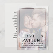 Liefde is Geduldig Vervagende Foto Minimalistische Save The Date (Voorkant / Achterkant)