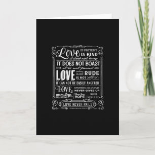 Liefde Is Geduldig Vriendelijk Liefde Faalt Nooit Kaart