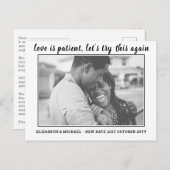 Liefde is Geduldig Wijzig Datum BEGROTING Foto Huw Briefkaart (Voorkant / Achterkant)