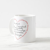 Liefde is Geduldig Woord Hart Koffiemok (Voorkant links)