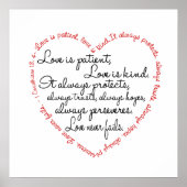 Liefde is geduldig woord hart niet ingelijst of in poster (Voorkant)