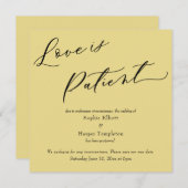 Liefde is geduldige custard uitgestelde bruiloft K Kaart (Voorkant / Achterkant)