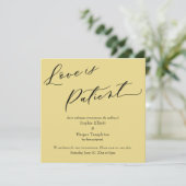 Liefde is geduldige custard uitgestelde bruiloft K Kaart (Staand voorkant)