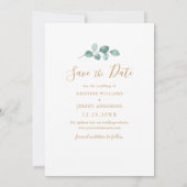Liefde is geduldige foto gouden script uitgesteld save the date (Achterkant)