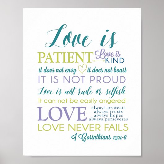 liefde is geduldige liefde is aardig Poster (Voorkant)
