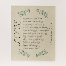 Liefde is geduldige liefde is een mooie raadsel legpuzzel