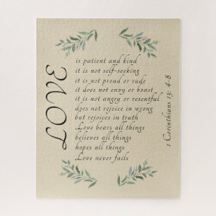 Liefde is geduldige liefde is een mooie raadsel legpuzzel