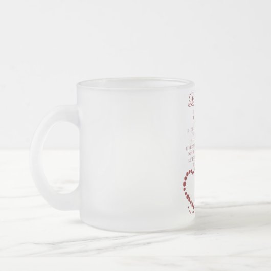 Liefde is geduldige liefde is soort 1 Korintiërs 1 Matglas Koffiemok (Links)