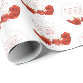 Liefde is Geduldige Rode Roos Cadeaupapier