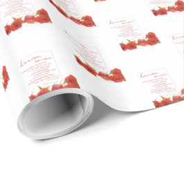 Liefde is Geduldige Rode Roos Cadeaupapier