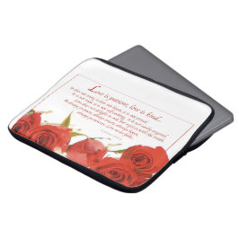Liefde is Geduldige Rode Roos Laptop Sleeve