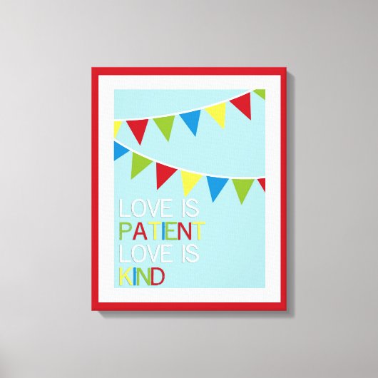 Liefde is geduldige speelkamerkunst canvas afdruk (Voorkant)