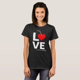 LIEFDE Is geen gemakkelijk ding zwart T-shirt