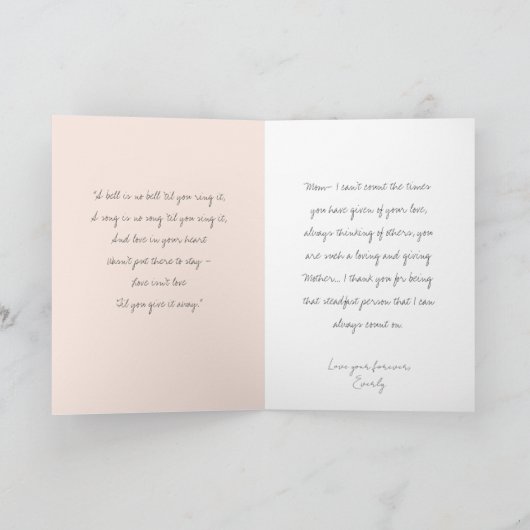 Liefde is geen Liefde totdat je het weggeeft Moede Bedankkaart (Binnen)