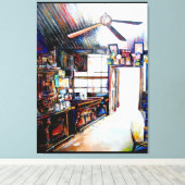 Liefde is geen muur, het is een brug canvas afdruk (Insitu (Houten vloer))