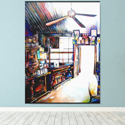 Liefde is geen muur, het is een brug canvas afdruk (Insitu (Houten vloer))