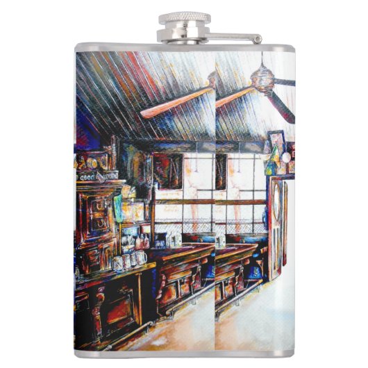 Liefde is geen muur, het is een brug heupfles (Achterkant)