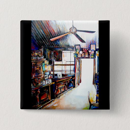 Liefde is geen muur, het is een brug vierkante button 5,1 cm (Voorkant)