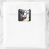 Liefde is geen muur, het is een brug vierkante sticker (Tas)