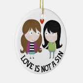 Liefde is geen zonde keramisch ornament (Rechts)