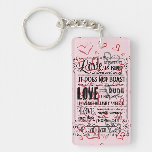 Liefde is gek op hart sleutelhanger (Voorkant)