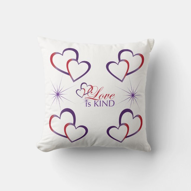 Liefde is gek op harten - Katoen Pillow Kussen (Voorkant)