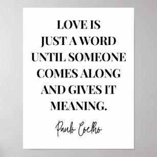 Liefde is gewoon een woord tot iemand langskomt poster