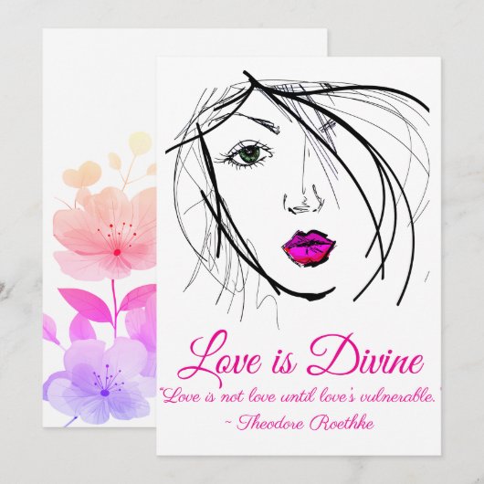 Liefde is Goddelijke Dank U Kaart (Voorkant / Achterkant)