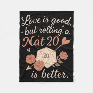 Liefde Is Goed Maar Een Nat 20 Rpg Dobbelsteen Rol Fleece Deken