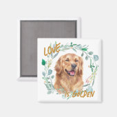Liefde is Golden Retriever Wreath Magneet (Voorkant / Achterkant)