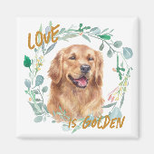 Liefde is Golden Retriever Wreath Magneet (Voorkant)