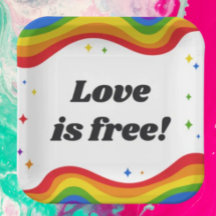 Liefde is gratis: Rainbow Pride Square Paper Borde