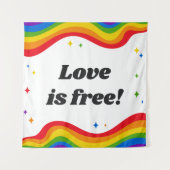 Liefde is gratis: Rainbow Pride Tapestry Wandkleed (Voorkant)