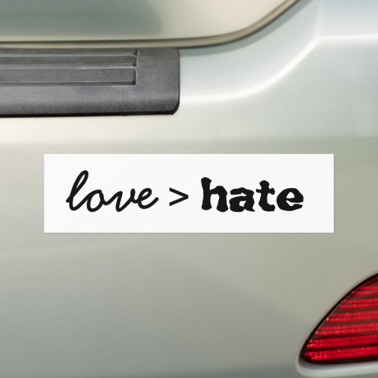 Liefde is groter dan Hate Bumpersticker (Op auto)