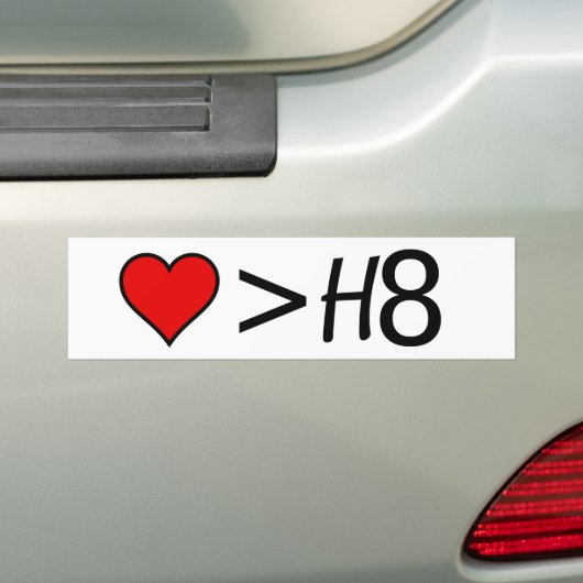 Liefde is groter dan Hate Bumpersticker (Op auto)