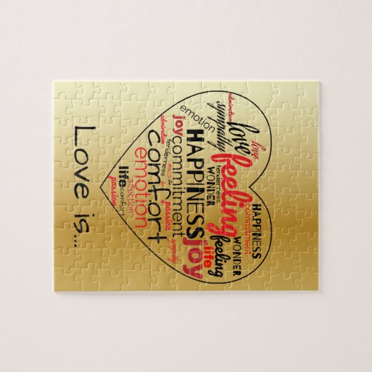 Liefde is hartverscheurd Word Cloud herhaal Typogr Legpuzzel (Horizontaal)