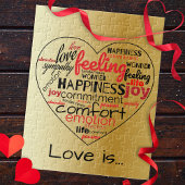 Liefde is hartverscheurd Word Cloud herhaal Typogr Legpuzzel