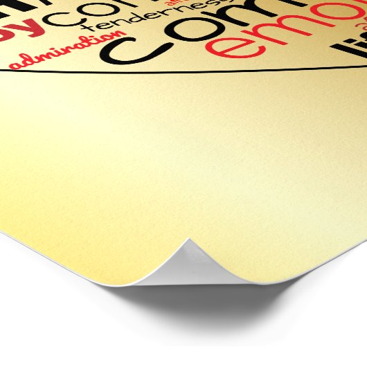 Liefde is hartverscheurd Word Cloud herhaal Typogr Poster (Hoek)