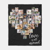 Liefde is helemaal rond Harde vorm 36 Foto Collage Fleece Deken (Voorkant)