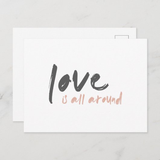 Liefde is helemaal rond | Modern minimalistische f Briefkaart (Voorkant / Achterkant)