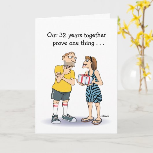 Liefde is het 32ste Jubileum Kaart (Gele Bloem)