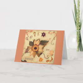 Liefde is het antwoord Floral Art Quote Pink Kaart