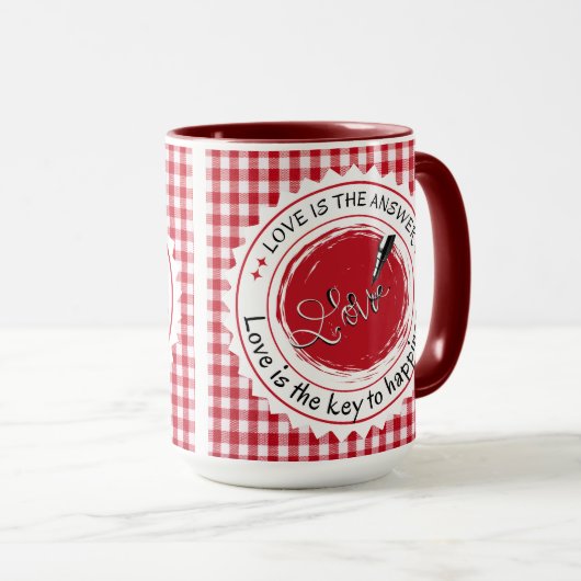 Liefde is het antwoord. mok (Voorkant rechts)